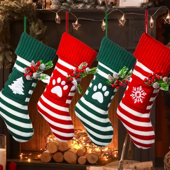 1 бр. Меки удобни Коледни Чорапи, Празнични терлици под формата на снежинки за Коледна елха, Украса за камината, парапети