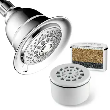 5-инчов 3-стъпка душ с филтър (филтър е включен в комплекта), хром Ducha para baños Regaderas de baño Duchas inteligentes para baño F