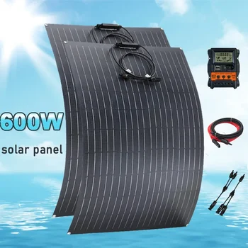 600 W 300 W Гъвкави слънчеви панели, Монокристаллические слънчеви батерии Зарядно устройство за нощуване на открито Яхта Къща на колела Кола RV Лодка