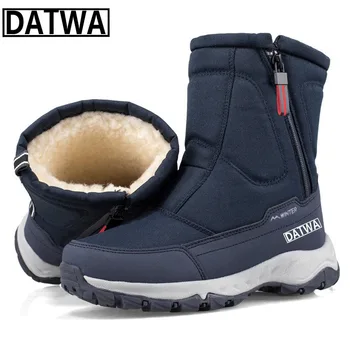 Datwa, зимни дебела топла Плюс Кадифе устойчива на плъзгане обувки за риболов, Мъжки Спортни Ски Водоустойчив Лека туризъм обувки