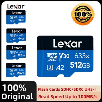 Lexar 633X Карта памет 128 GB, Клас 10 Micro SD Карти 64 GB 32 GB Флаш карта, SDHC/SDXC UHS-I Blue TF Карти за видеорегистратора/Камера
