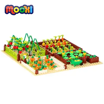 MOOXI City Farm Set Animal MOC Brick Street View Домати, Тиква Полето Ферма градивните елементи на Образователни Детски Играчки За Детски Подарък