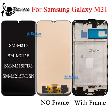 TFT Черно 6,4 Инча За Samsung Galaxy M21 M215 M215F SM-M215 SM-M215F LCD Сензорен дисплей и цифров преобразувател В събирането/С рамка