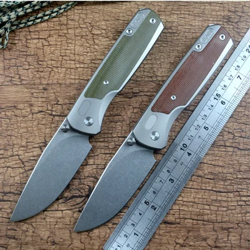 TWO SUN TS375 D2 Stonewash Blade Шарикоподшипниковый Сгъваем Нож С Откриващото Бутон Ръчен Инструмент за Походного Ножа TC4 Ti Дръжка