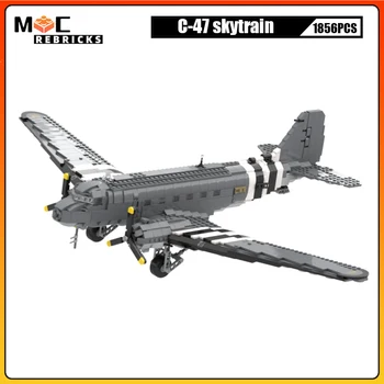 WW2 C-47 Skytrain Военно-транспортен самолет Градивен елемент на Технологията на Сглобяване на Модели DIY, Определени за събиране на самолети Тухли Играчки Подарък