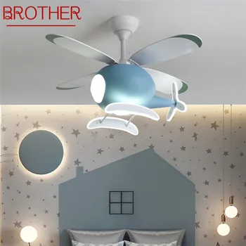 Детски вентилатор на Тавана BROTHER Nordic Фен Light, Персонални Творчески led лампа за ресторант, спалня, кабинет с вентилатор на тавана