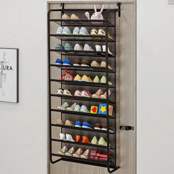 Домакински прахоустойчив шкаф за съхранение на обувки, Проста стенни стойка за обувки пред вратата на общежитието, Многопластова събрана стойка за обувки