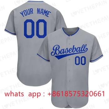 Зашити на поръчка бейзболна фланелка с името на отбора и номер, Дишаща бейзболна риза с копчета в стил хип-хоп за мъже/юноши