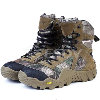 Здрави високи обувки за Алпинизъм, Бионический Камуфлаж, Ловни, Рибарски ботуши, Военна тактическа устойчива на плъзгане обувки, ежедневни обувки