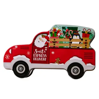 Изискана Коледна украса на колата, Празнична кутия шоколадови бонбони с анимационни автомобил, изискана опаковка коледен подарък за парти за Коледа