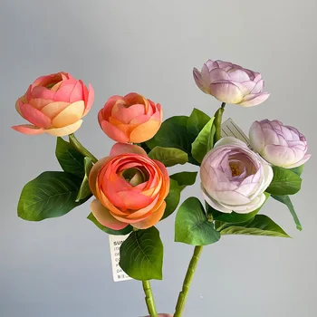 Имитация на цветове на Рози, Декорации за дома Булчински Букет, Изкуствени пластмасови цветя за украса, Аксесоари за цветя аранжировки