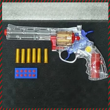 Индивидуалност Красив Револвер Прозрачен Пистолет Пейнтбольный Пистолет С меки Куршум Модел Играчка Пистолет Момче Оръжие Сигурността на Мека Куршум Подарък