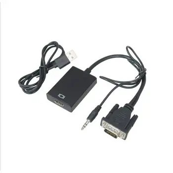 Кабел конвертор HD 1080P VGA с аудиовыводом от мъжете към VGA жена, конвертор адаптер за таблет, лаптоп, КОМПЮТЪР, телевизор