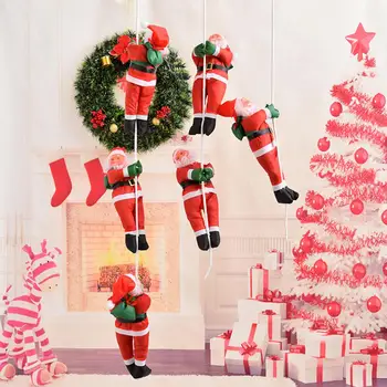 Коледен Орнамент, Изкачване По Стълбите на Дядо Коледа Празничен Подарък За Нова Година, Коледно Дърво, декорация за прозорци, Създаващ Атмосфера на Мультяшного Декор