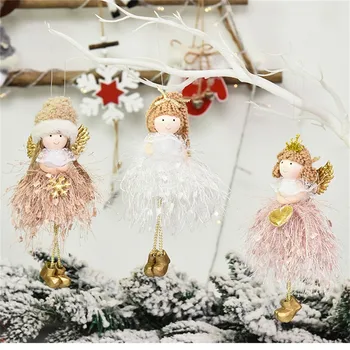 Коледната украса Кавайный Висулка Текстилен Ангел Кукла Декорации За прозорците Коледно дърво Бърза доставка на нова година