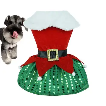 Коледни рокли за кучета, Дрехи за малки Кучета, Лятна Коледна Творческа дрехи за домашни любимци Дядо Коледа, Елегантна рокля на Принцеса, Коте, кученце