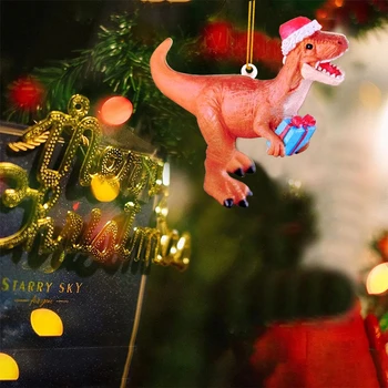 Коледно Дърво Окачване с динозавром Забавни Коледни декорации за дома 2023 Украшение Коледни подаръци Навидад Ноел С Нов 2024 година