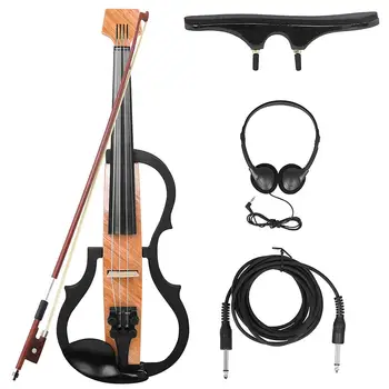 Комплект за електрическа цигулка в пълен размер 4/4 За начинаещи тийнейджъри, Беззвучная цигулка от въглеродни влакна с плечевыми слушалки