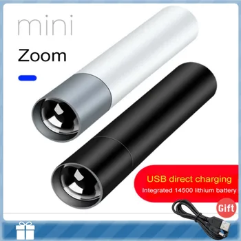 Мини Акумулаторна батерия led фенерче фенерче Водоустойчива, от алуминиева сплав USB зареждане на супер ярък фенер фенер SONG MAN Риболов
