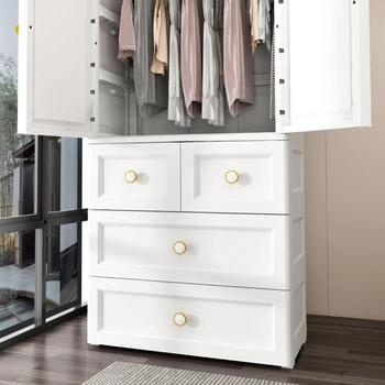 Много голям сгъсти детски гардероб с Модерна Проста Домашна Спалня Пластмасов монтиран шкаф за съхранение на Детски гардероб