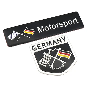 Мода Германия Флаг Колекция Deutsch Качество на 3D Алуминиев Auto Икона Емблемата на 3 М Стикер за Автомобил Fedner Декор за VW Audi Mercedes