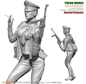 Модел Yufan 1/18 Комплекти от смола, фигурки Секси жени, офицери, войници от смола, модел самосглобяване 90 мм YFWW-1810