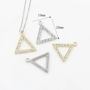 Модни точков бормашина от с алуминиеви, на геометрична триъгълник, выдолбленный Медальон Ръчна изработка, Аксесоари за бижута 