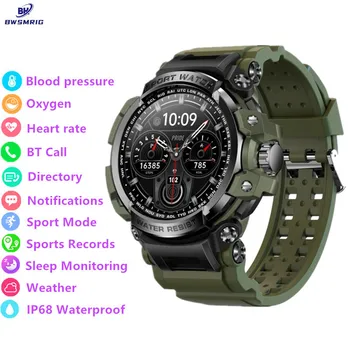 Нови мъжки смарт часовници с Bluetooth-разговори IP68, водоустойчив, за контрол на кръвното налягане, сърдечния ритъм, сън, Спорт умни часовници за мъже