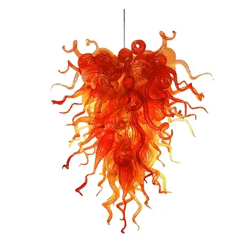 Оранжеви висящи лампи Hans от бластване стъкло, художествени осветителни тела, led осветителни тела за украса на дома