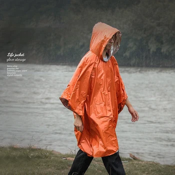 Открит дъждобран-пончо, Непромокаеми дождевики, Одеало, Екипировка за оцеляване, къмпинг, облекло за дъжд за къмпинг
