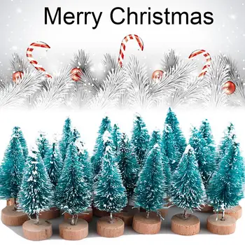 Полезна Скъпа ярка Цветна мини бор, Коледна украса за вашия десктоп на масата, Компактна настолна Коледно дърво за семейството