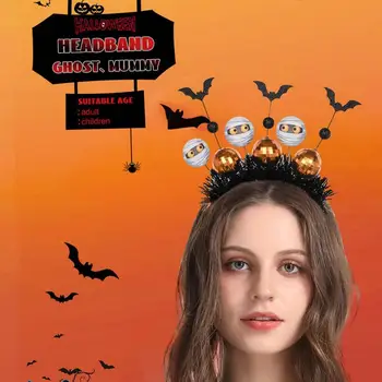 Превръзка на главата с бухалка за Хелоуин, Панделка за коса с Топки, Аксесоари за коса, за жени и момичета, Прическа, Панделка за коса с бухалка За Cosplay на Хелоуин