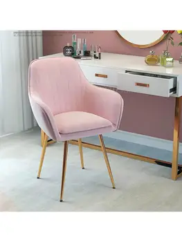 Скандинавски луксозен стол за хранене с мрежа, стол за грим с червени нокти, стол за приготвяне на чай и кафе, дизайнерски изкован стол за домашен кабинет, стол за спални