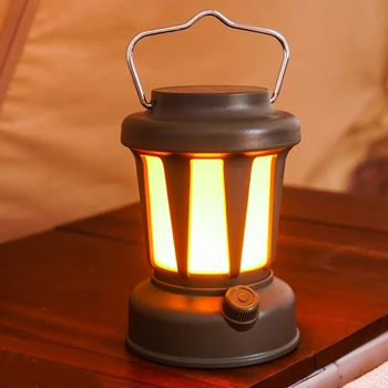 Слънчевата Led лампа за Къмпинг 1200 ма Градинска лампа За Къмпинг USB Акумулаторни Ретро Фенери Led светлини за аварийно осветление
