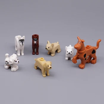 Съвместим със строителни блокчета ЛЕГО Animals MOC, семейни играчки-кирпичиками за домашни любимци, златист ретривером/френска куче Dow/петна куче
