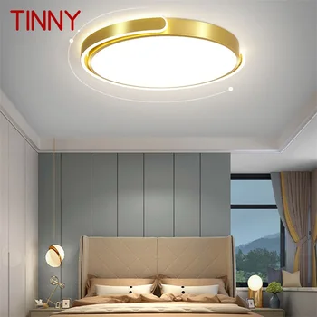 Тенекиен Скандинавски Тавана лампа, модерни златни кръгли лампи, прости тела, led домове за хол, спалня
