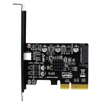 Тенис на PCIe X4 за да се свържете с Type C USB3.2 Gen2X2 20 gbps Такса за разширяване, без да има ASM3242 Такса хост контролер