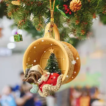 Украса за Коледната елха, Празнични декорации, Празнични акрилни декорации за кучета, декорации за дома, колата, раницата, очарователни за Коледа