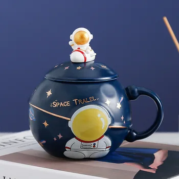 Чаша за Астронавти, с капачка-лъжица Оригинални и забавни Чаши, за да се раздадат Красиви Чаши Безплатна Доставка Кръчма на чаша Кафе, Чай и Прибори за напитки Go