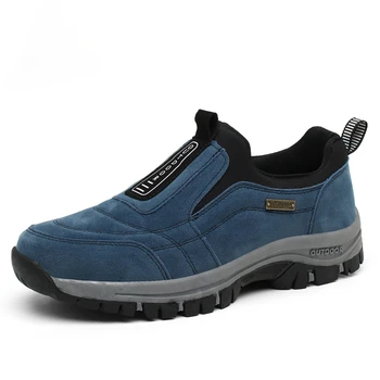 Градинска обувки, мъжки маратонки, Зимни Ежедневни мъжки обувки, без закопчалка, Дишаща велур, устойчива на плъзгане обувки за ходене, Топли разпродажба на Обувки 2023