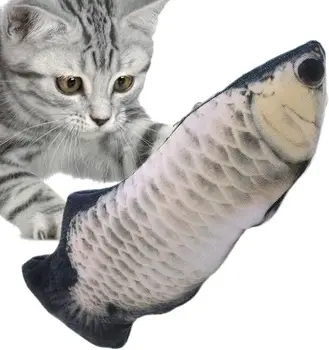 Играчка за котки-Риби - Електрическа Гъвкава Играчка за котки-рибки с мешочком от коча билка | Гъвкава Покачивающаяся рибка за Малки кучета, Интерактивна играчка за Коте