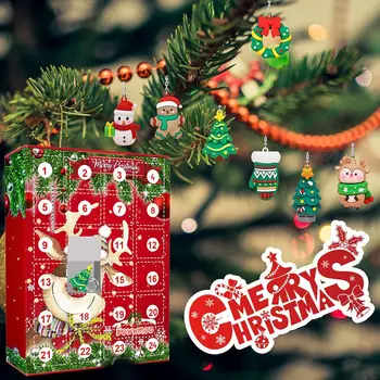 Коледен Адвент-календар Лосове с обратното броене на времето, с 24 малки вратички, Мистериозен подарък медальон, Шторная кутия за детски коледни изненади Материали