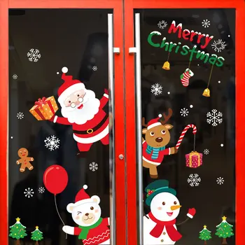 Коледни Стикери за стена и прозорец, Коледна украса за дома 2023, Коледна украса, Коледни подаръци за Нова година 2024