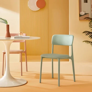 Минималистичные Трапезни Столове за всекидневна Модерен Дизайн Творчески Трапезни Столове за отдих Пластмасова Облегалка Cadeira Furniture WZ50DC