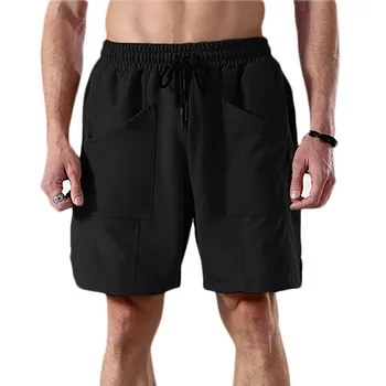 Мъжките ежедневни панталони с висока талия, Панталони, Плътен джоба на съвсем малък, къси Панталони с дължина до коляното