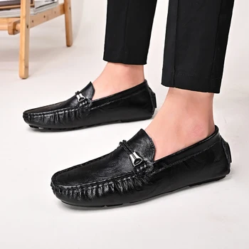 Универсални Мъжки Сватбени модела обувки 2023, Мъжки Летни обувки, за разходки на открито, Мъжки Лоферы от естествена кожа, easy Мързелива обувки
